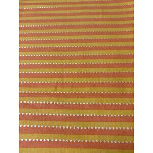 Striped Orange & Yellow Fabric with Silver Dots 18x31" Quilting
